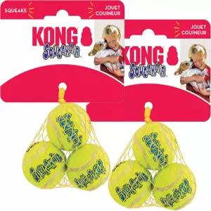 콩 스퀴어 볼 강아지 장난감 프리미엄 테니스 공 치아에 순한 X소형6팩