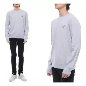 [매장정품] [메종키츠네(잡화)]24SS 남성 볼드 폭스헤드 패치 울 니트 (MM00815KT1036 H410 24S)