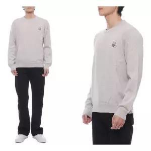 [매장정품] [메종키츠네(잡화)]24SS 남성 볼드 폭스헤드 패치 울 니트 (MM00815KT1036 H120 24S)