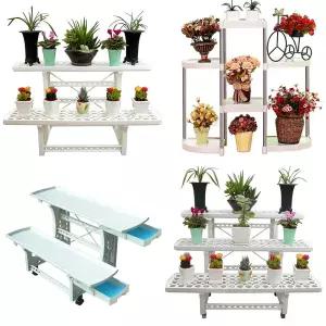 인테리어 화분 정리대 선반/이동식 물받이 화분대 받침대 진열대 거치대 베란다 화분대 스탠드 테이블