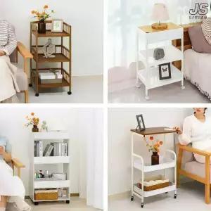 [모음전] 이동식 3단 트롤리 철제 2단 접이식 핸드 카트 주방 바퀴달린 수납장 식당 서빙 트레이 거실 틈새 수납 선반 북카트 운반