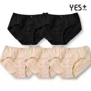 예스플러스_40데니아 여성 노라인팬티 5매세트/무형광/빅사이즈/여성팬티