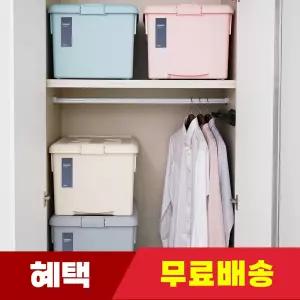 프랑코 대용량 리빙박스 62L / 수납 정리함 투명 옷 팬트리