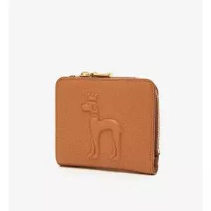 [롯데백화점]헤지스ACC [23SS] [MIGHTY]브라운 퍼피 엠보 라운드지퍼 반지갑 HIWA3E252W2