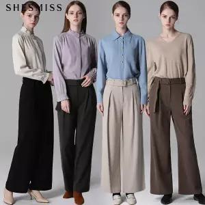 [쉬즈미스][쉬즈미스(SHESMISS)] 원턱 벨티드 사이드 밴딩 팬츠 (택가격198000원)
