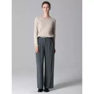 [쉬즈미스]히든 버튼 3턱 와이드 팬츠  택가격 168000원 _P372261148