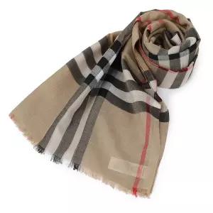 [버버리]라프리마 버버리 체크 울 실크 스카프 8078779