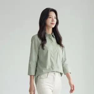 [PAT 여성] 배색 포인트 루즈핏 셔츠_1I41508