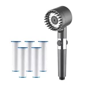 마사지 리예 헤드 + 필터 5개입 샤워기 세트 여행용 수압상승