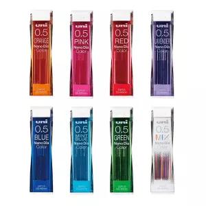 지울 수 있는 유니 나노다이아 컬러 샤프심 칼라샤프심 0.5mm (낱개)