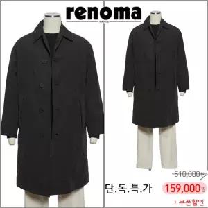 [롯데백화점]레노마 F/W가을/봄/초겨울까지 입는 트렌치코트 세미오버핏블랙컬러 EK3653