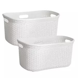 바스클립 오픈형 세탁물 바구니 세트 40L 2P 625169 코스트코 두레샵2508