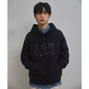 코드그라피 CGP 스퀘어 로고 후디_블랙
