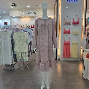 [비비안]순면 이중거즈 플라워나염 여성원피스 GW8872A