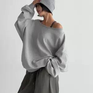 여자 오프숄더맨투맨 오버핏 빅사이즈 무채색 티셔츠