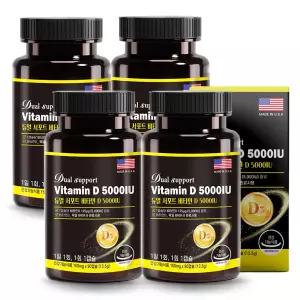 듀얼서포트 비타민D3 5000IU 90캡슐 4박스 독일산원료 고함량 뼈건강