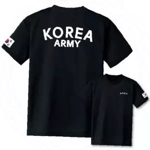 한국 육군 밀리터리 반팔 티셔츠 검정 태극기 와펜 전술복 밀리터리룩 남성 캐주얼