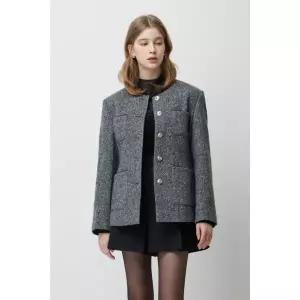 [시슬리](하남점)테오 헤링본 싱글 원넥 자켓 그레이 SAJK38561-MG