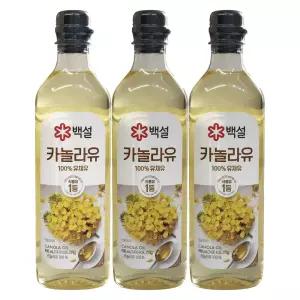 CJ제일제당 백설 카놀라유 900ml 3개 / 써클