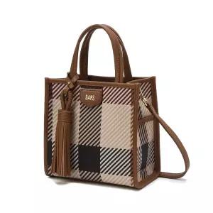 닥스 DAKS DCBA3F687W2GREAT HOUSE CHECK PVC 브라운 빅하우스체크 스몰 토트백 4