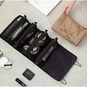 여행용 세면도구 화장품 악세사리 파우치 캠핑용 수납 파우치백 블랙 핑크 베이지