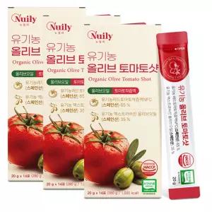 뉴일리 유기농올리브토마토샷 20gx14포x3박스  NFC착즙 HACCP인증시설제조