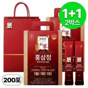 홍삼정 6년근 하루한포 100회분 대용량+쇼핑백 2박스