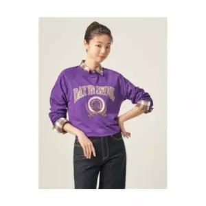 매장정품 빈폴 BEANPOLE LADIES 면 혼방 빈티지 그래픽 스웨트 셔츠 퍼플 (BF5841C02U) BF5841C02U 660453