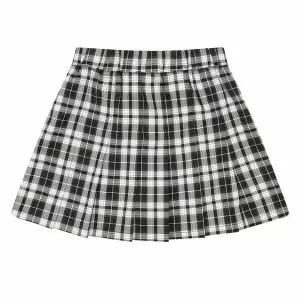 [보리보리/에꼴리에]여아 밴딩 체크 패턴 플리츠 스커트 24A5851_BK