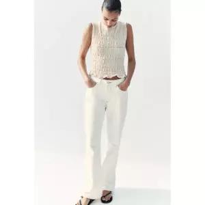 zara 자라 허니콤 니트 탑 - 크림 128153