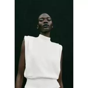 zara 자라 오픈백 니트 탑 - 화이트 128130