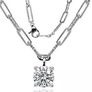 1캐럿 모이사나이트 다이아몬드 다이아 목걸이 프로포즈 올클립