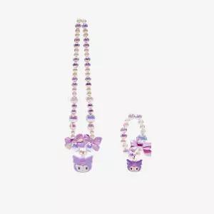 윙 하우스 쿠로미 리본 스팽글 목걸이 팔찌 세트 - PURPLE 107950