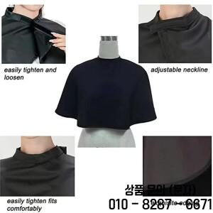 헤어 염색 도구 짧은 사각형 블랙 방수 미용실 커팅 케이프 천 랩 이발