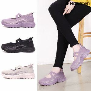 행텐 HT-5617 여성용 밴딩 메리제인 슬립온 편한 운동화 스트랩 스니커즈 워킹화