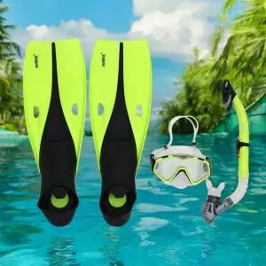 씨파크 오리발 스노클링세트(240-250mm) (형광노랑)