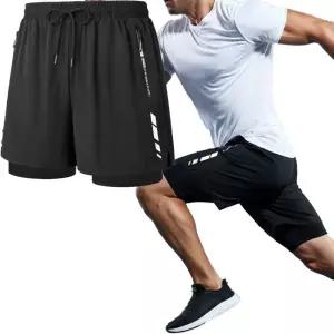 투인원 러닝 쇼츠 반바지(지퍼형) 속바지 피트니스 헬스 남자 스포츠 타이즈 운동복 수영복 츄리닝 바지 23