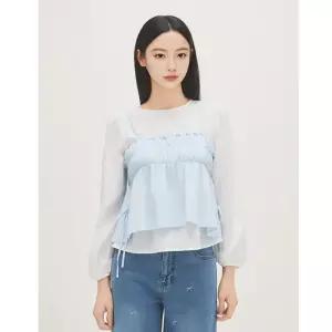 로엠 배색 뷔스티에 세트블라우스 RMBLG24R14