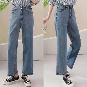 [김영주골프]봄가을 와이드 데님 스판 여성 골프 청바지 DPSLSL39[35817604]