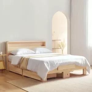 동서가구 라떼 편백나무 통원목 수납헤드 Q 침대+양면매트 (LED 미포함) DF928133