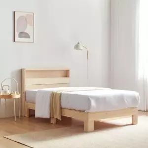 동서가구 라떼 편백나무 통원목 수납헤드 S 침대+양면매트 (LED 미포함) DF928121