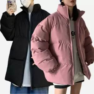 [아이에스이랩]무지 오버핏 웰론 숏패딩 집업 점퍼 I4JK007