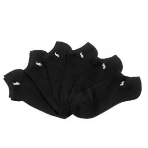 폴로 클래식 스포츠 블랙 노쇼 그레이 포니 양말 6팩 신발 사이즈 6-12.5