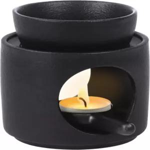 캔들 오일 디퓨저 티라이트 왁스 멜트 워머 100ml 물 용량의 에센셜 향 버너 홈 데코용 블랙 세라믹 홀더