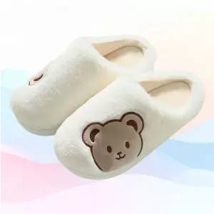 [에이치플러스몰]WL 곰돌이 털 슬리퍼 겨울 여성 사무실 실내화 거실화