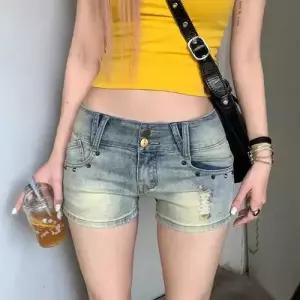 청 빈티지 남친 일자 로우컷 사계절 얇은 핫팬츠 트렌드 슬림핏 청반바지 DUCHI2