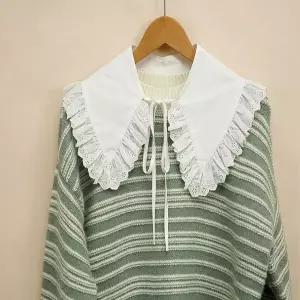 화이트 프릴 넥케이프 러블리 리본 페이크 넥카라