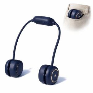 크로마블룸 넥 선풍기, 블레이드리스 개인용 부드러운 지지대, 가벼운 부담감, 3단, 5시간 초조용한 냉각, 미니 접이식, 휴대용 웨어러블 야외/여행 / 체육관 사무실 (Sea u200B u200BBlue)