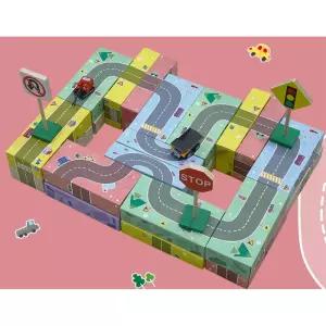 유아 창의력발달놀이 종이벽돌 도로블럭30p 키즈카페 집만들기 어린이선물