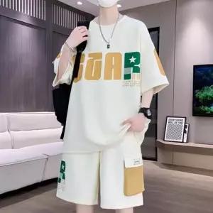 남사친 여름 학생 반팔 트레이닝 중고등학교 반팔세트 멋쟁이 세트 반바지 얇은 OP2